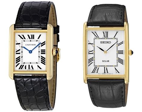 watches similar to cartier|seiko cartier tank style watch.